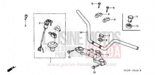 HANDLE PIPE/TOP BRIDGE CG125W de 1998
